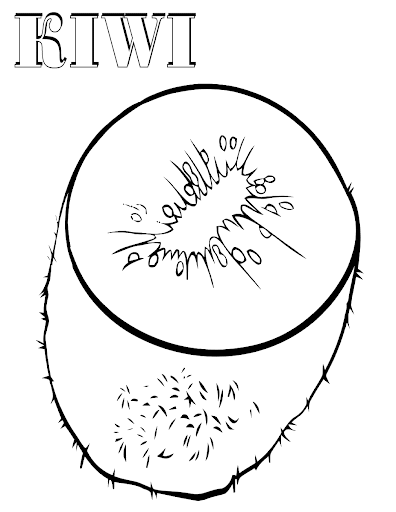 Kolorowanka duże przekrojone kiwi